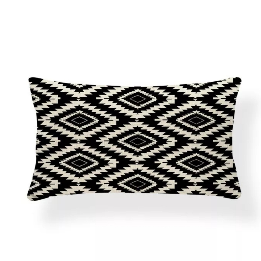 💙LAST 1💙Black & Beige Geometric Pillowcase (#9)